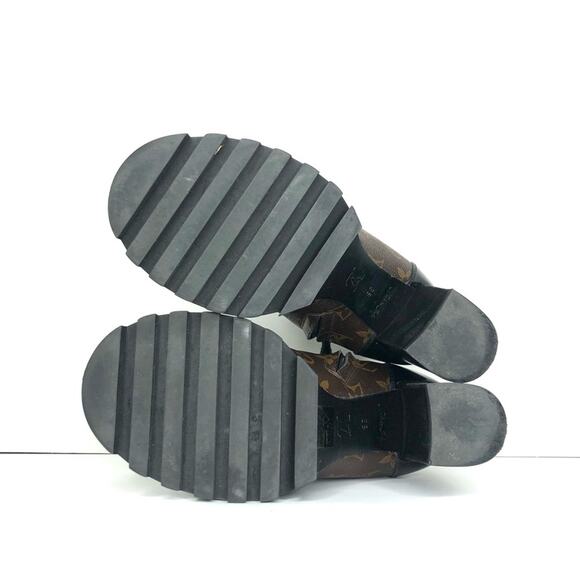 Louis Vuitton Star Trail Monogram LV Logo Leather Platform Lace Up Booties 36 - Picture 8 of 11